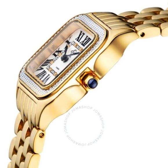 Gervil GV2 Swiss Diamonds & Stainless Steel/ gold plating bracelet watch 12101B - Picture 4 of 10